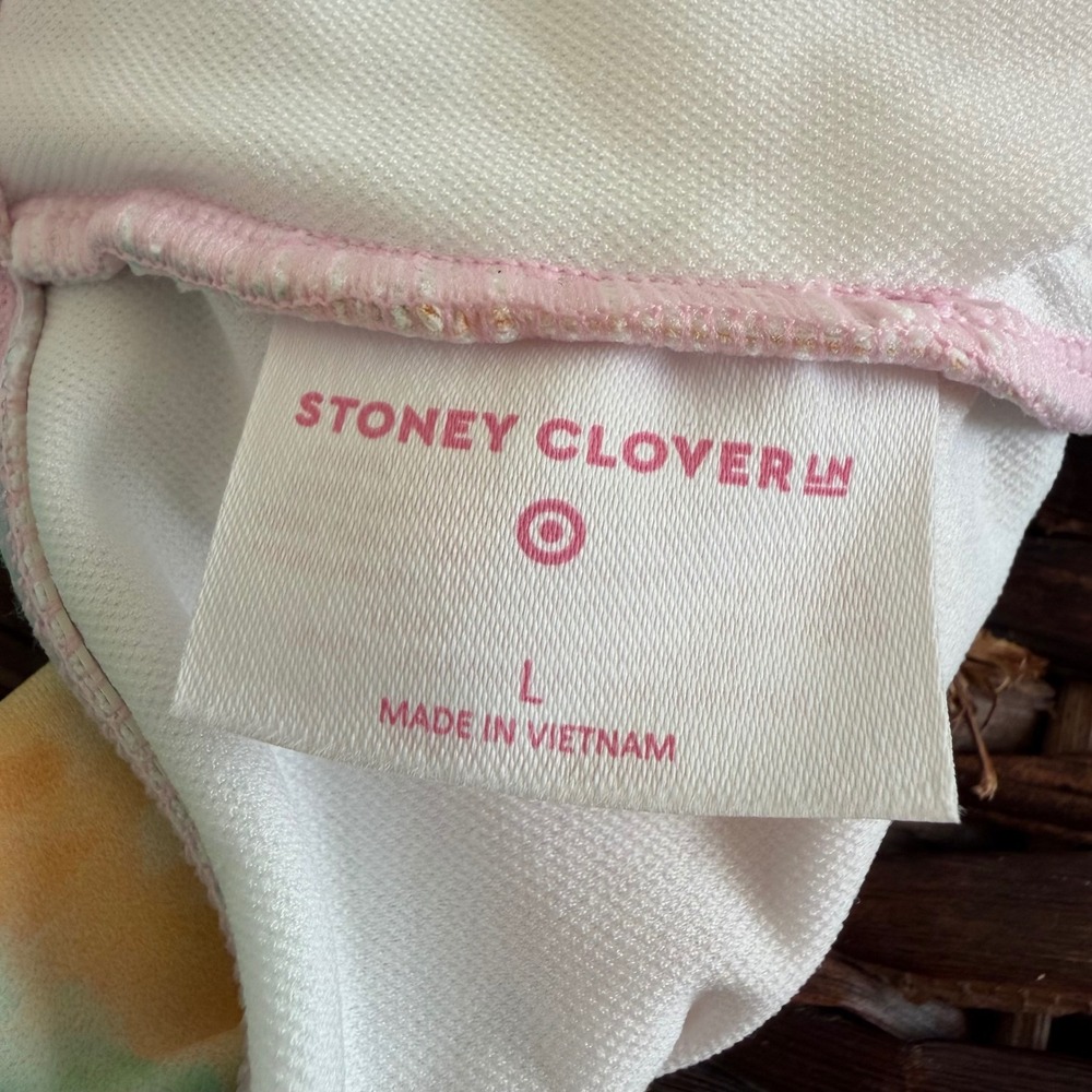 Stoney Clover Lane x Target Tie Dye One Piece Swimsuit Pastel Large High Cut - Picture 3 of 5
